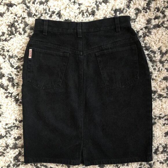 90s vintage Gitano black denim pencil skirt - Picture 2 of 4
